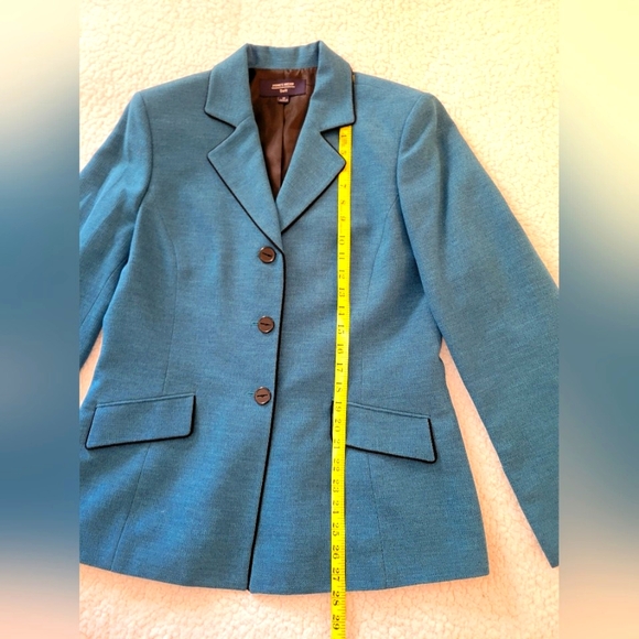 Women's Vintage Jones Wear Teal Fully Lined Blazer Size 12 - Picture 8 of 14